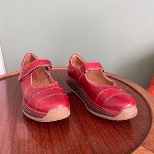 Red Pikolinos Leather Mary Jane